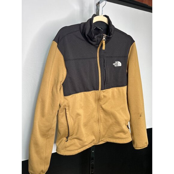 The North Face Mens Medium Full-Zip Jacket Black & Tan Fleece - Picture 2 of 8
